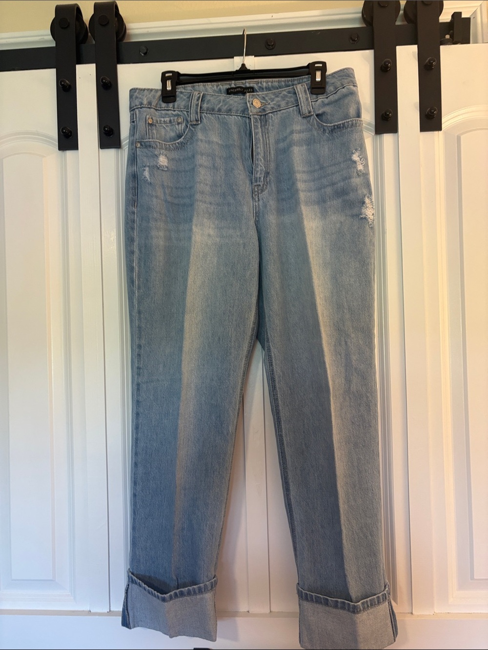 Sincerely Jules Light Wash Boyfriend Jeans - Faded Blue